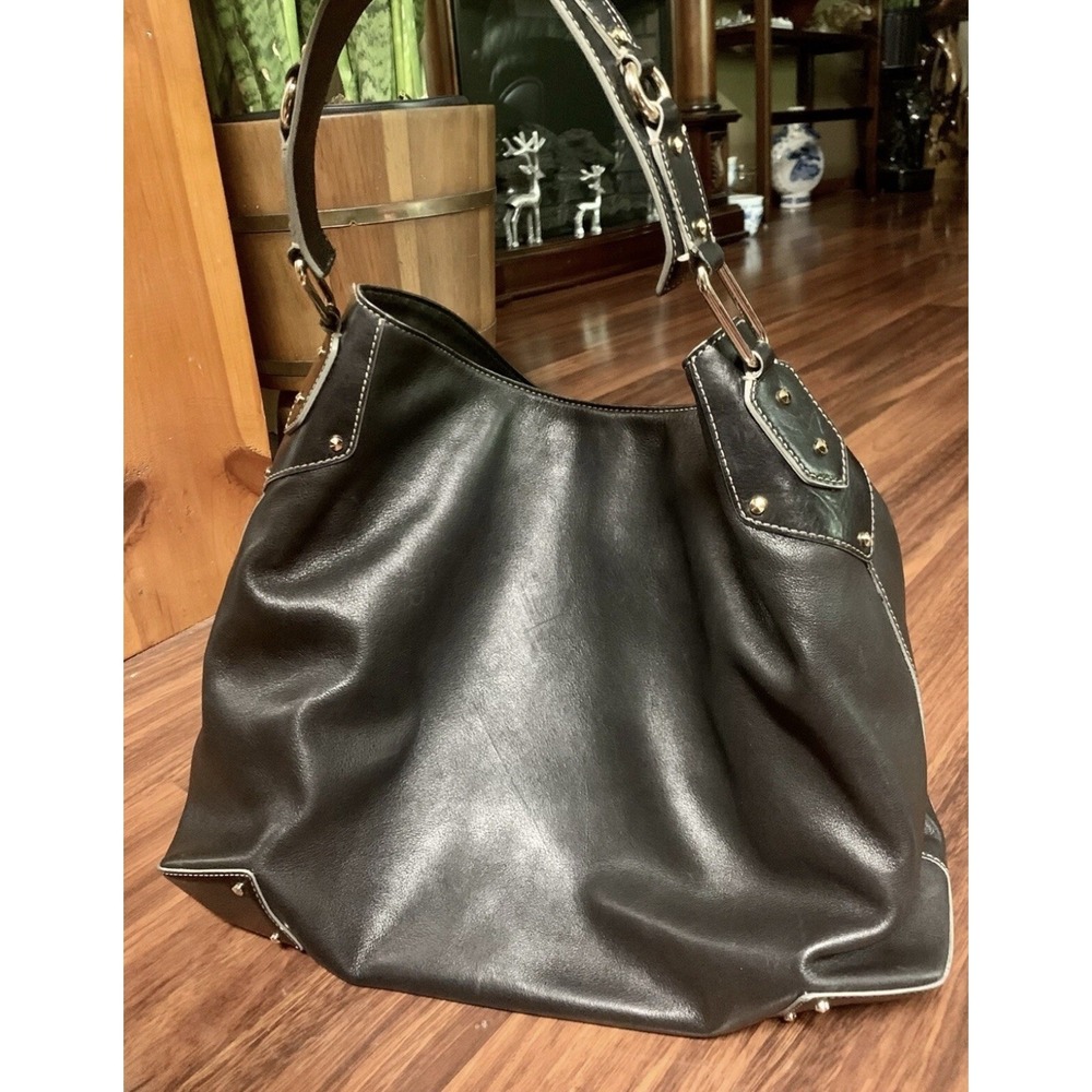 Vintage Cole Haan Paige F05 Tote Shoulder Purse Handbag Black Leather RARE - Picture 7 of 7